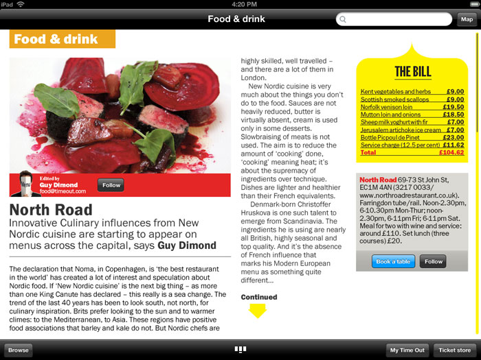 Time Out London iPad app concepts