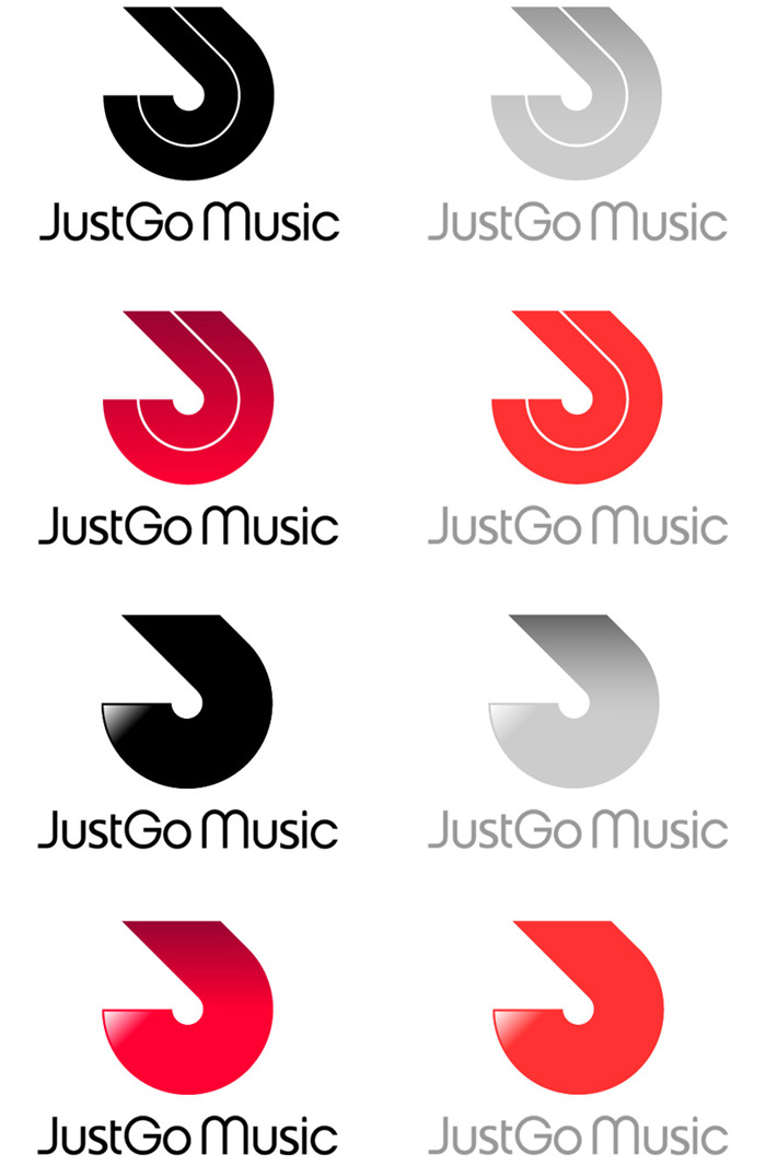 JustGo Music logo colour samples
