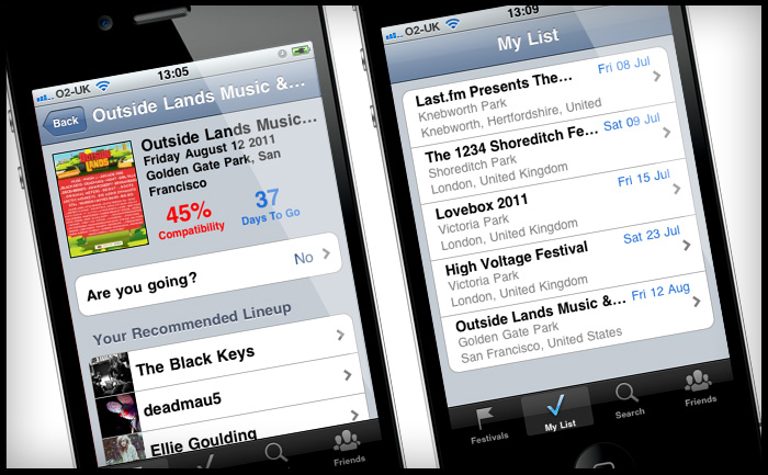Last.fm Festivals iOS iPhone app