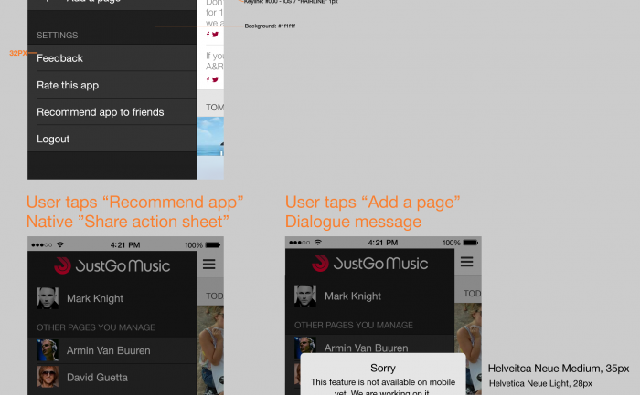 Music iPhone app UI and UX